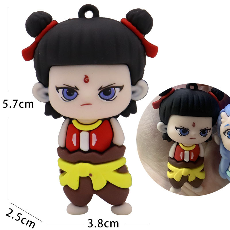 クリエイティブ Nezha 2 魔法の子海キーホルダーソフトラバードール映画周辺装飾品バッグペンダント考古学ブラインドボックス|undefined
