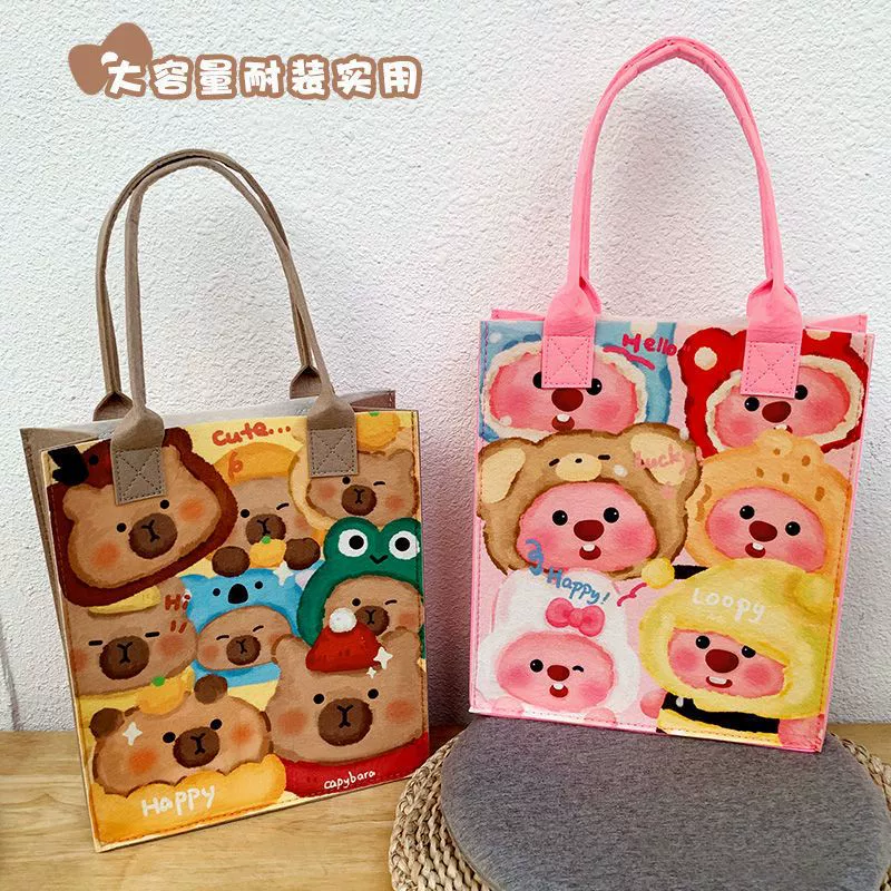 2025 новый стиль сумка войлочная сумочка сумочка студенческая сумка с печатным рисунком милая сумка войлочная сумочка