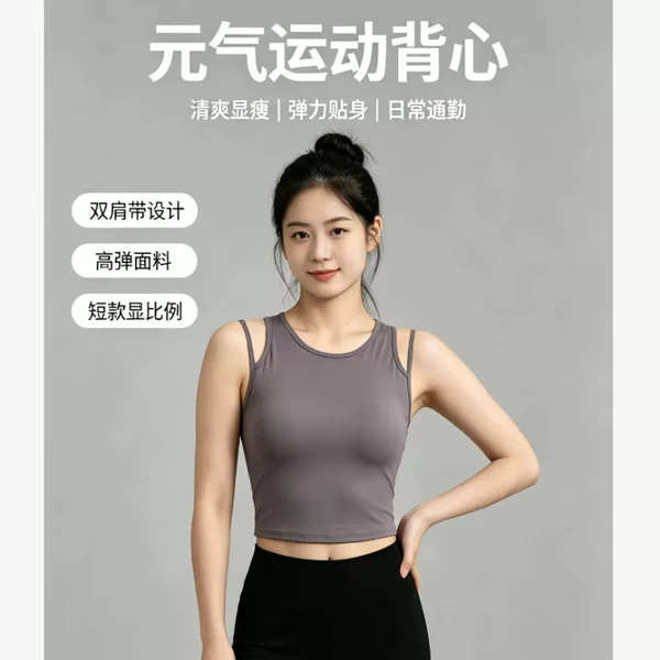 New high-intensity shockproof sports vest for running, yoga, and fitness, suitable for outdoor wear, with a beautiful back design, breathable and slimming WX394