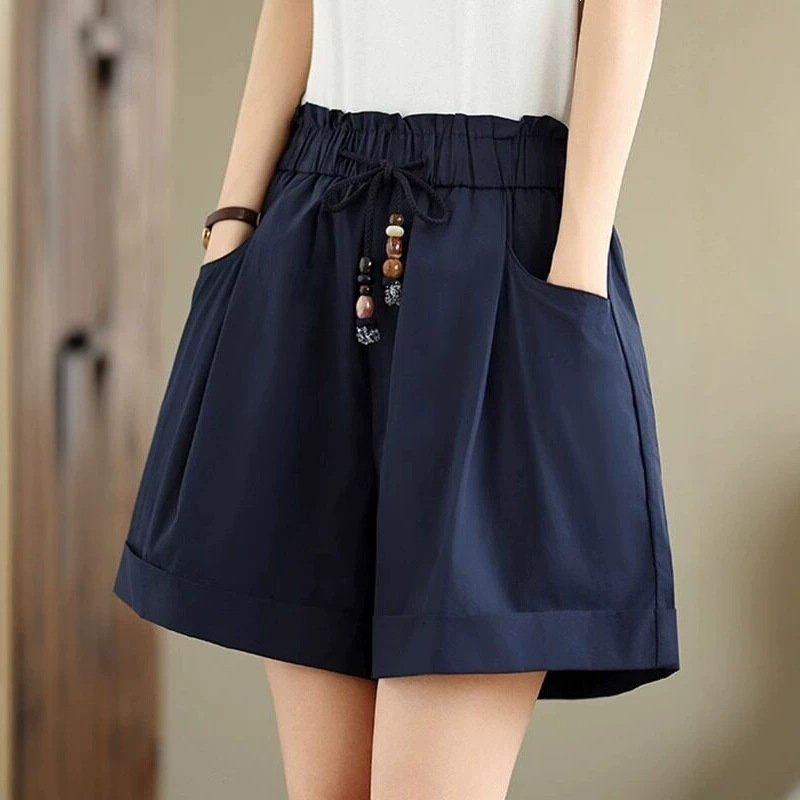 Women's Summer Thin A-Line Floral Shorts 2026 New Popular Style Casual Wide-Leg Pants