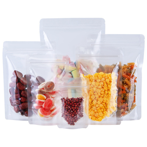 Transparent self-standing bag, ziplock bag, thickened plastic sealed bag, dried fruit snack food packaging bag wholesale