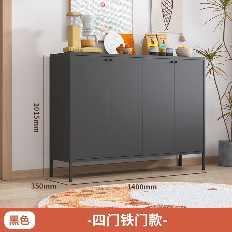 中世スタイルの厚い鉄のクリームスタイルの超薄型サイドボード玄関収納キャビネットリビングルーム食器棚収納鉄靴キャビネット|undefined