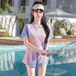 泳衣女款保守分体2025新款泡温泉三件套大码胖mm显瘦游泳衣