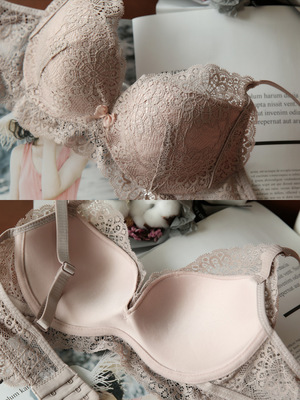 Europa y América cómodo encaje sexy inalámbrico pequeño pecho medio grueso empuja hacia arriba la ropa interior de las mujeres ajustable soporte superior sujetador traje 3285