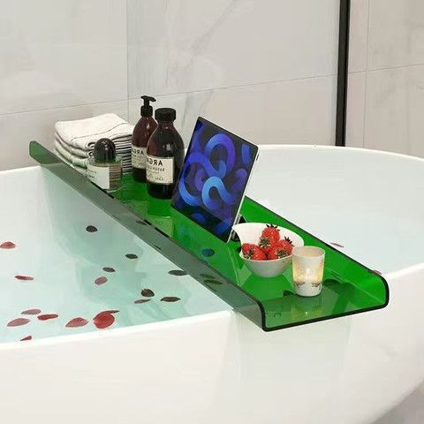 Bath Rack, Bathtub, Mobile Phone Storage, Acrylic Shelf Bracket, Bathroom Tray, Non-Slip and Durable