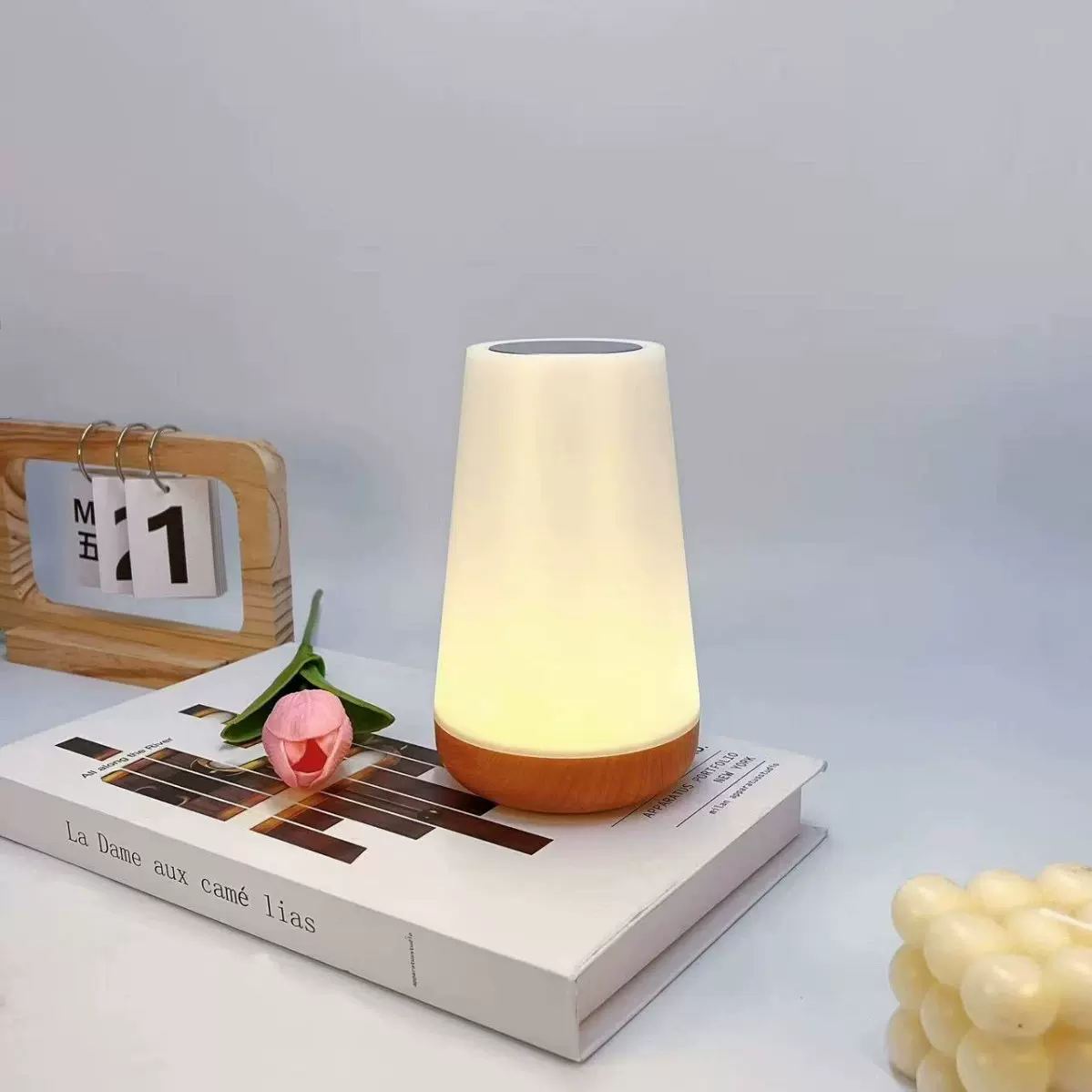 遥控触摸台灯卧室床头摆件灯小夜灯拍拍七彩氛围灯亚马逊可触控