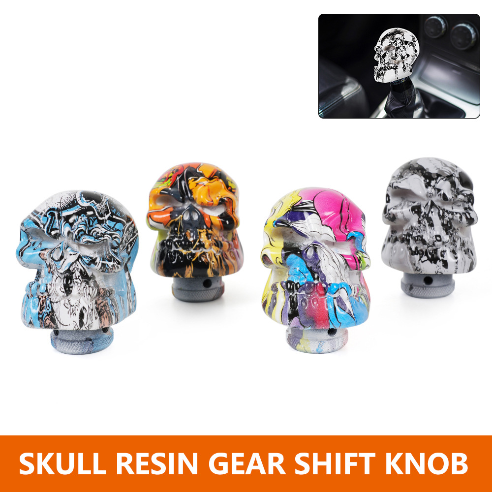 One-piece Drop-shipping Car Modification Accessories Graffiti Resin Skull Gear Head Personalized Transmission Handle Shift Handball