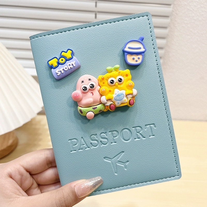 旅行書類バッグ、新しい多機能カードホルダー、女の子向けのかわいい漫画の見栄えの良いパスポート収納フォルダー|undefined