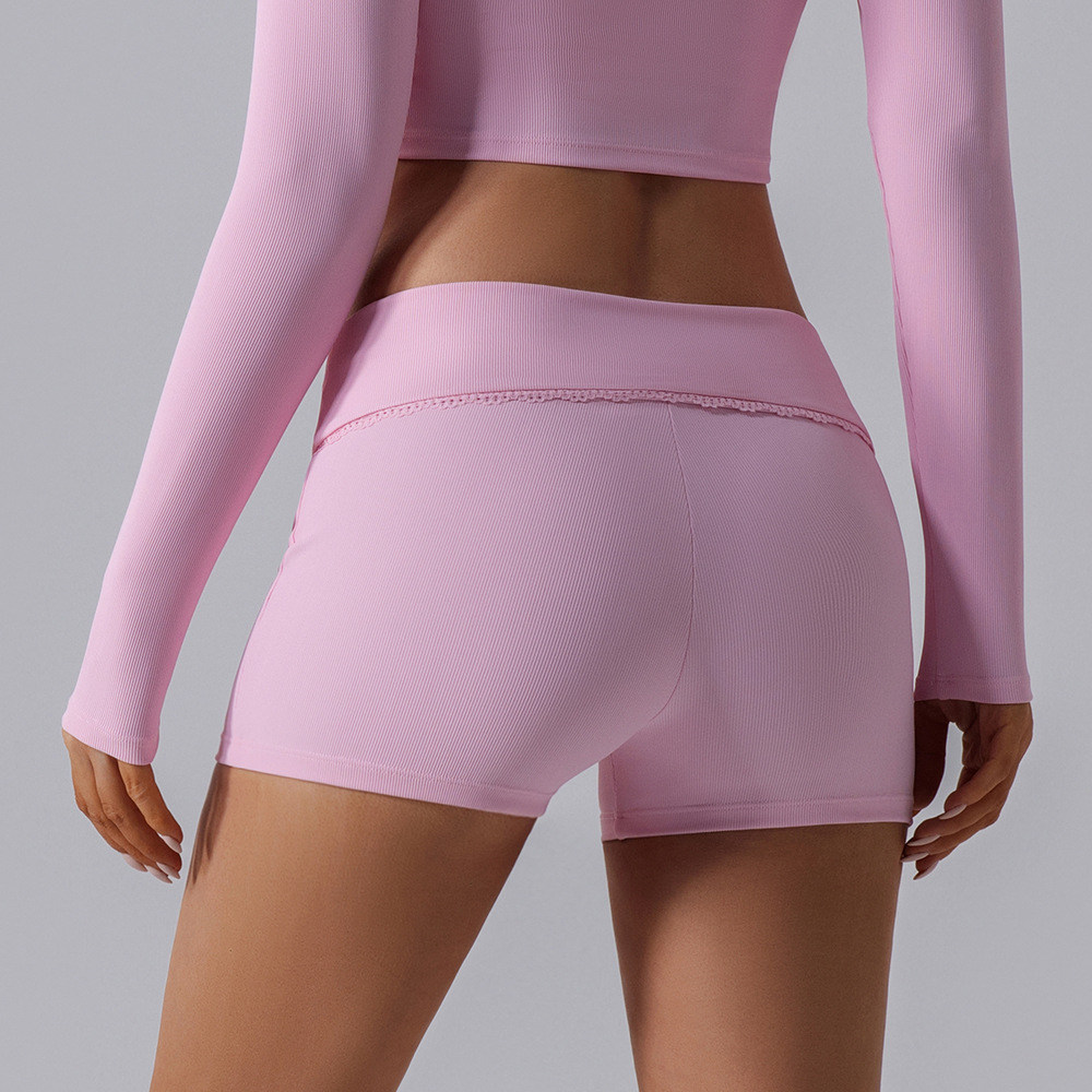 Nuevos pantalones cortos deportivos de cintura alta de mujeres europeas y estadounidenses, pantalones cortos deportivos para correr al aire libre, pantalones cortos para elevar las caderas, mel mel, mel, mel, mel