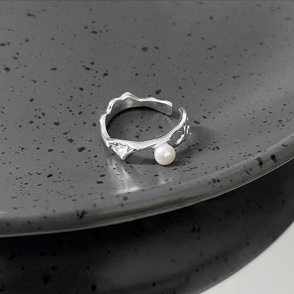 Кольцо (Brand zirconium) серебро 925 с жемчугом — лёгкая роскошь, качественное, не тускнеет
