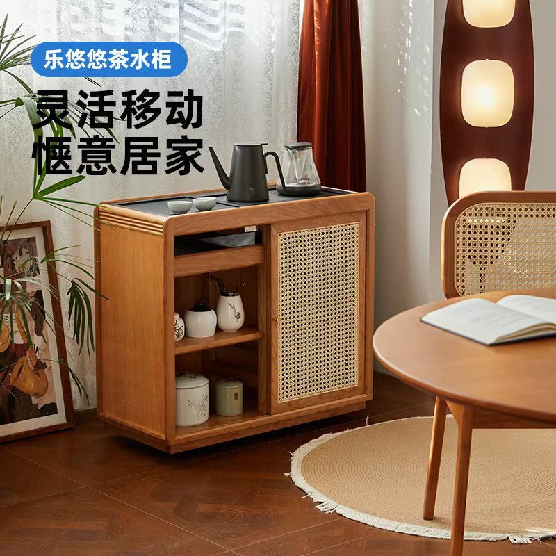 2025 New Model Cherry Wood Solid Wood Living Room Sideboard Can Be Freely Matched with Le Yoyo Kitchen Cabinets in New Chinese Style