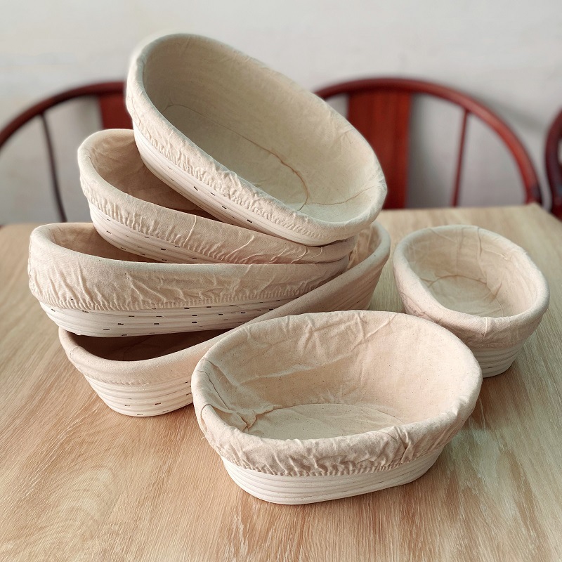 Amazon Indonesia Vietnam Canasta de fermentación de estilo europeo Equipo de horneado de ratán vietnamita Pan de país Cesta redonda de pan