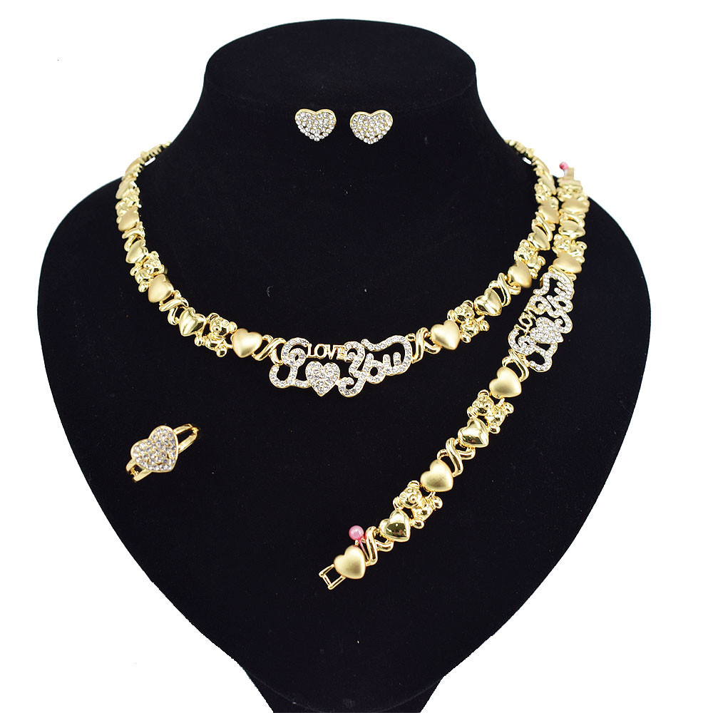 项链套装欧美首饰时尚新娘仿锆石paty服饰 Hot sales jewelry set