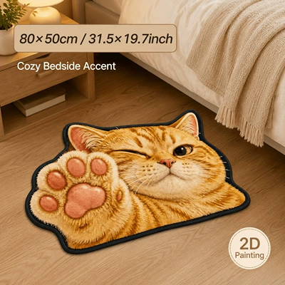 skin-friendly, suitable for bedrooms and bathrooms, and – Avtomobil döşəmə paspasları - 93gyg-cute-animals-no2-4-4060cmskin-friendly-imitation-cashmere