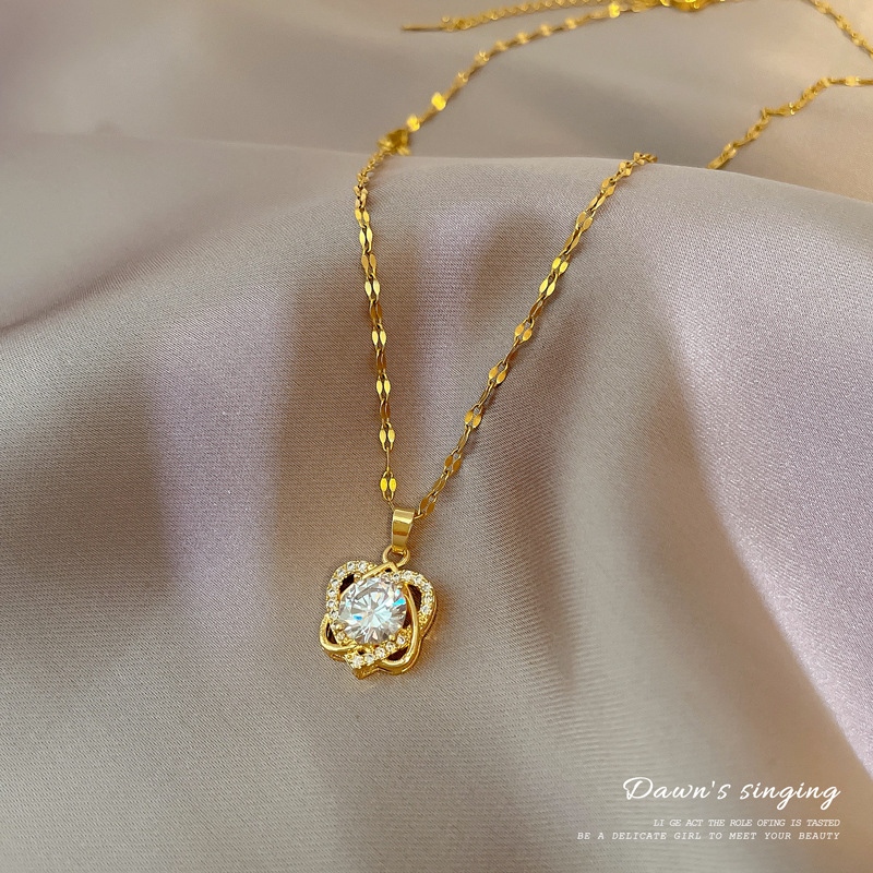 Exquisites Damen Love Collier Mit Micro Diamanten Schmuck_voghion.com