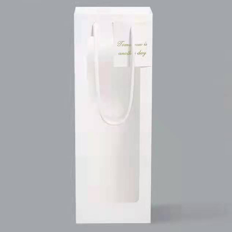 Bolso de la ventana del Día de la mujer bolso de papel de regalo transparente rojo rectangular bolsa de papel de regalo de la mujer bolsa de papel de embalaje