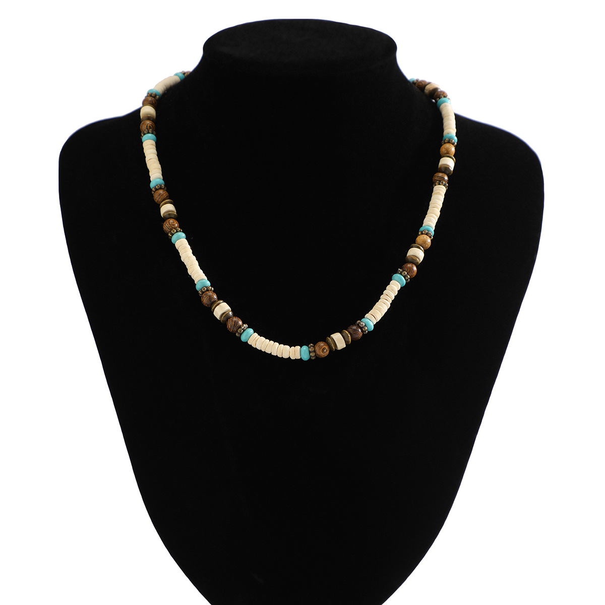 12g Weight Beads Pendant Material Necklace Classification Beads Chain Material 1 Piece Quantity Casual Occasion Wooden beads Material Geometric Pattern Men's Gender Beaded Design Basic Style Basic Geometric Wooden Beads Beaded Men's Necklace 6