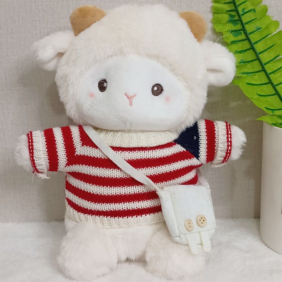 Muñeca de cambio de ropa de oveja de Polk almohada regalo de cumpleaños actividad de seguridad arrojando muñeca de agarración emoción acompañante muñeca de cordero