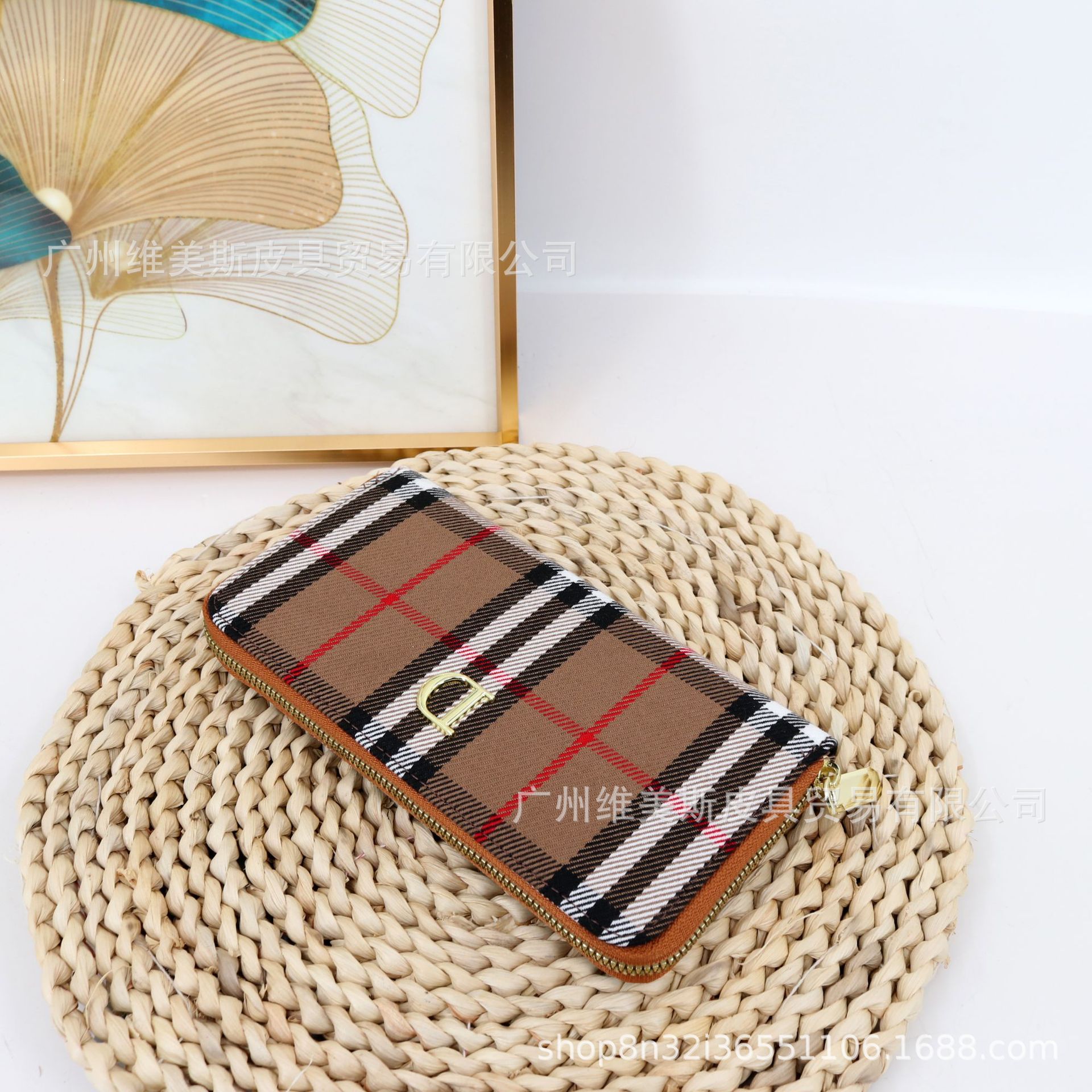 살구 체크 무늬