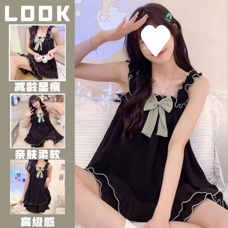 Summer cute brand pijama, set with bow sleevless