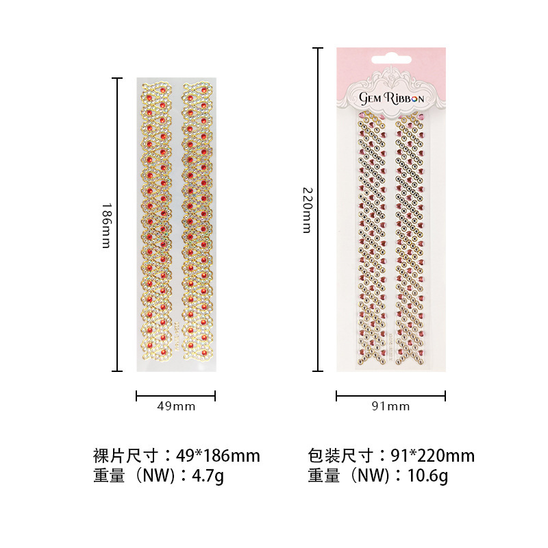 Etiqueta engomada de diamantes bronceado de acrílico transfronterizo Decoración de gemas de bricolaje Adhesivo de cristal hecho a mano para niños Etiqueta engomada de forma rasgada