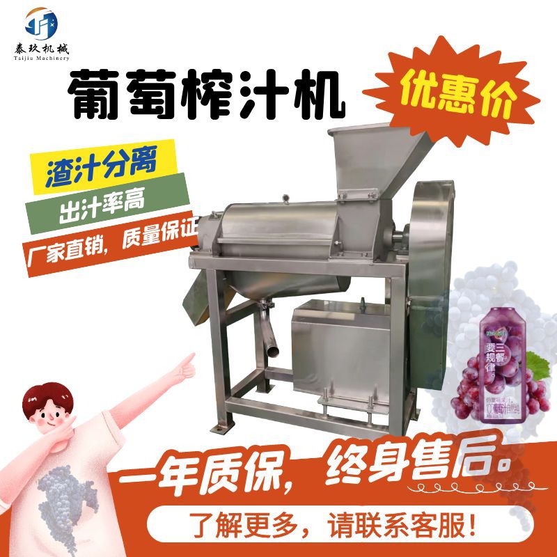 商用葡萄螺旋榨汁机阳光玫瑰果汁加工设备果酱加工机器果蔬加工