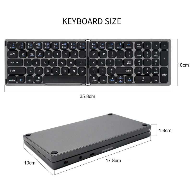 新型bluetooth折りたたみキーボード携帯電話タブレット充電静音bluetoothキーボード二つ折り携帯独立デジタルゾーン|undefined