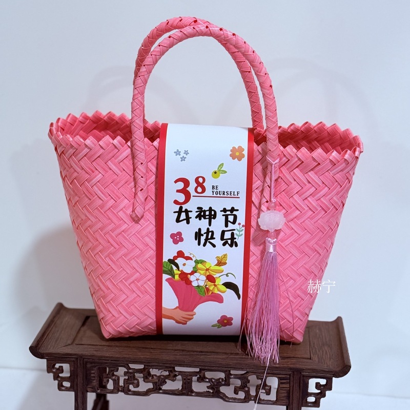 新しい中国風のウェディングギフト包装コンパニオンギフトバッグ新築祝い満月中秋節ギフトボックス織ハッピーイベントバスケット|undefined
