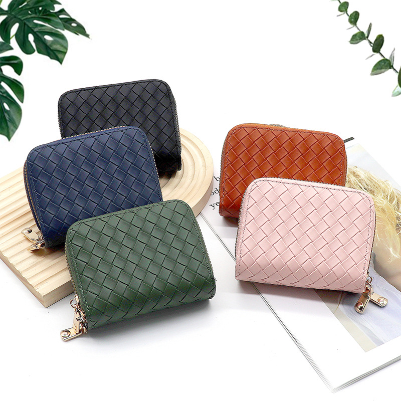 Nueva bolsa de tarjetas de órgano de tejido de moda simple para mujeres bolso de cambio de cremallera multifuncional para hombres anti-damagnetizante cubierta de tarjeta de recogida