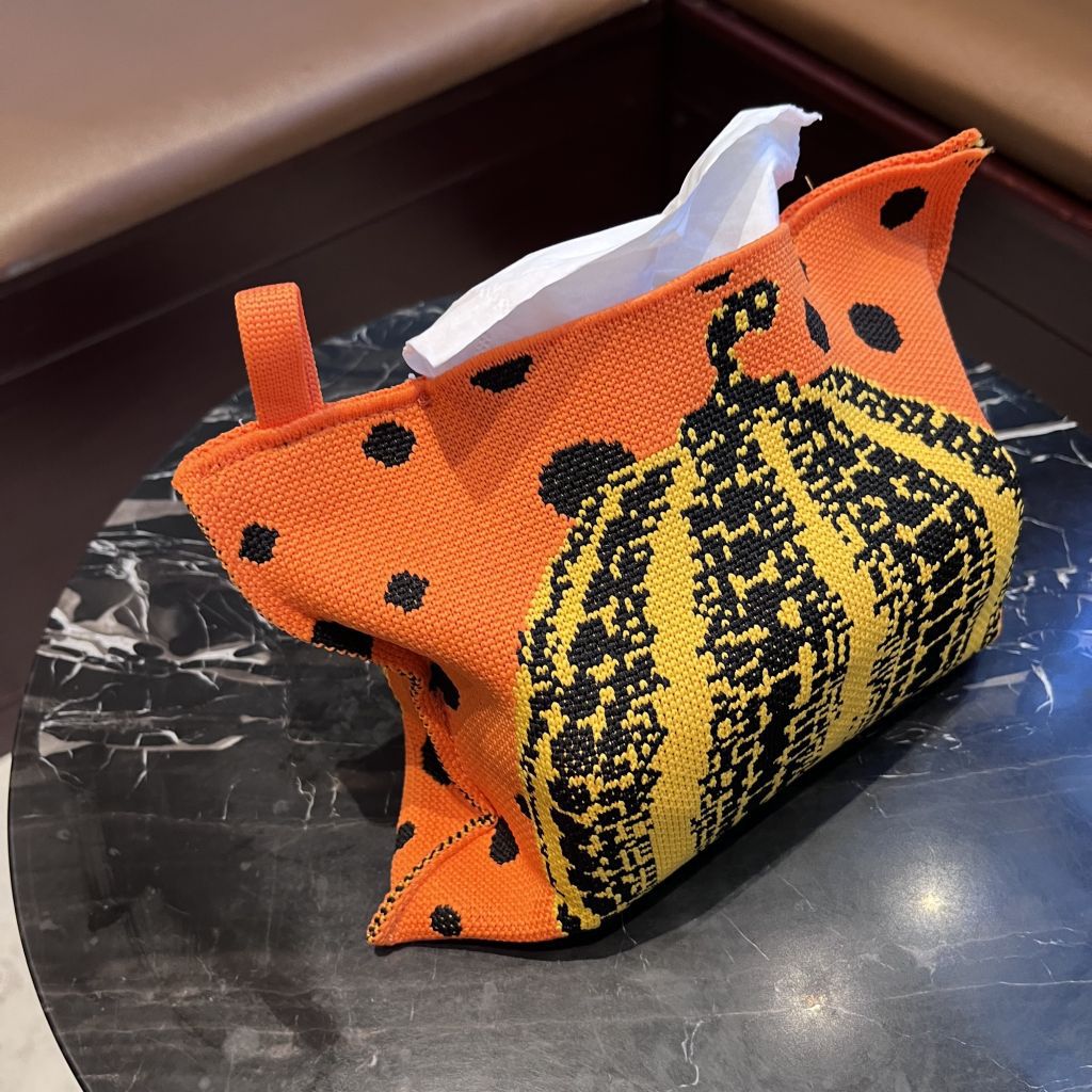 Light Luxury Knitted Tissue Bag, Large-Capacity Woven Bag, Car-Mounted Home Office Hanging Tissue Box, Knitted Bag Gift Bag
