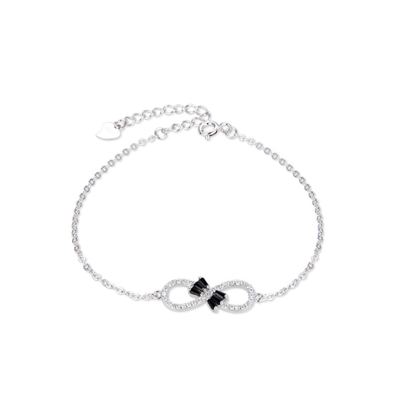 S925 plata esterlina 8-pulsera en forma de luz de lujo nicho diseño de alto grado temperamento diamante-incrustado infinito amor pulsera digital de las mujeres