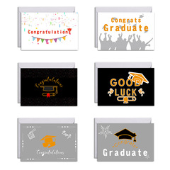 Foreign Trade GOOD LUCK Graduation Party Greeting Card Set, Youth Commemorative Cards with Envelope, Includes Sealing Stickers