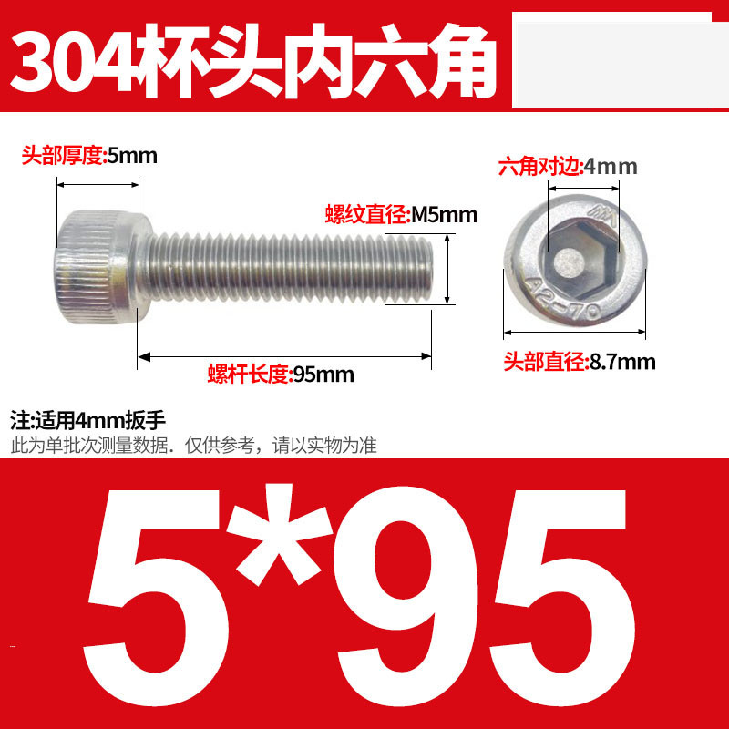 304ステンレス鋼六角穴付きネジカップヘッドDIN912円筒頭精密M1.4M1.6M2M2.5M3M4M5
