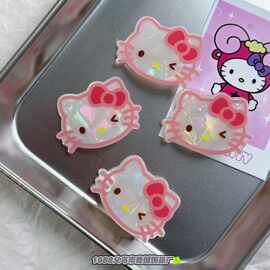 甜酷可爱镭射kitty猫发夹ins百搭甜美少女心刘海夹日系卡通发饰品