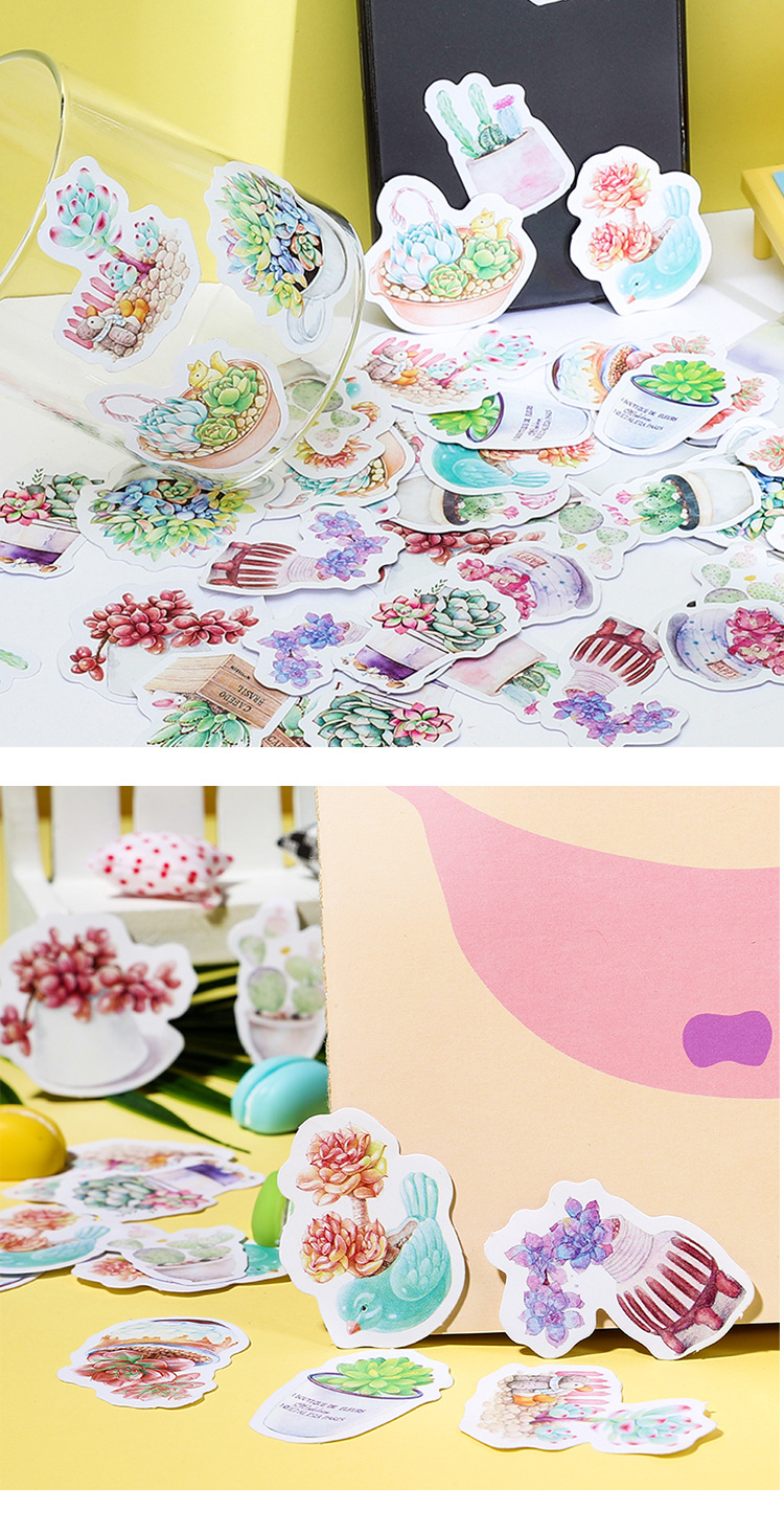 46 teile/schachtel Nette Erdbeere Frische Obst Pflanzen Blumen Kaffee Thema Zauberer Tagebuch Journaling DIY Kreative Siegel Aufkleber – Detail 12