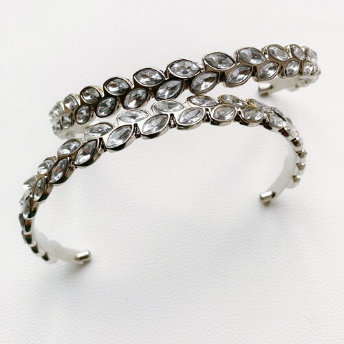 Luggage hardware accessories, metal handles, handbag alloy diamond handles, bag diamond half-circle handles