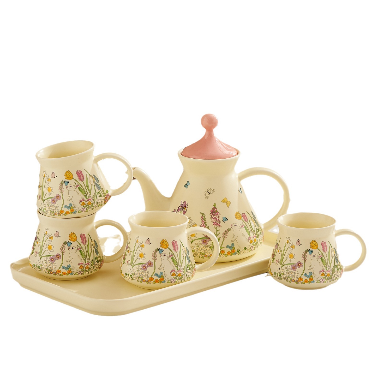 Juego de té ins, caja de regalo, empaque, estilo pastoral, lindo juego de tazas y platillos para el hogar, regalo de recuerdo de alto valor para niña