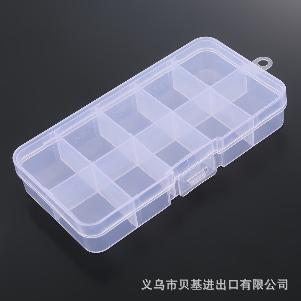 PP材质分格塑料桌面收纳盒透明渔具配件收拾化妆品格子包装盒储物