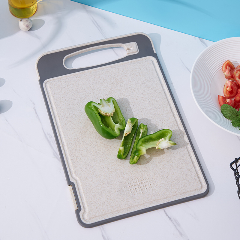 tablero de verduras creativo multifuncional tablero de verduras de paja de trigo tablero de verduras de plástico con afilador tablero de corte de doble cara de piedra pp