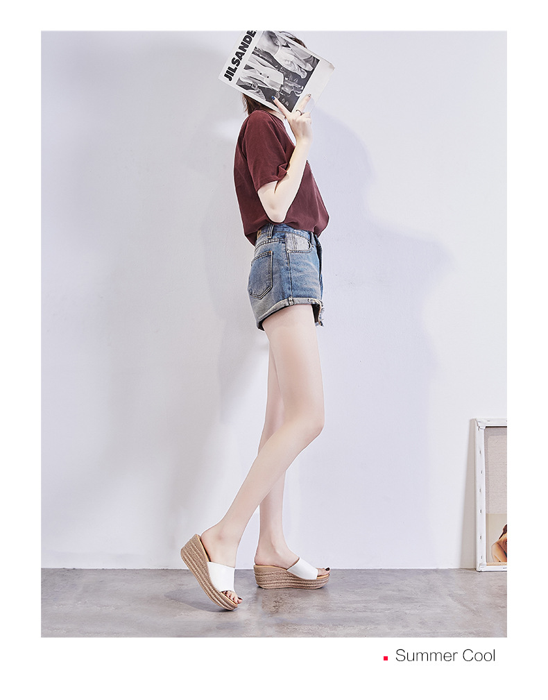 Dép quai ngang đế dày nữ thời trang — O1V35 màu đen chi tiết 14