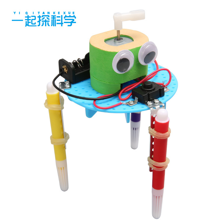 DIY涂鸦机器人科学小手工作材料包stem创客教育儿童益智玩具批发