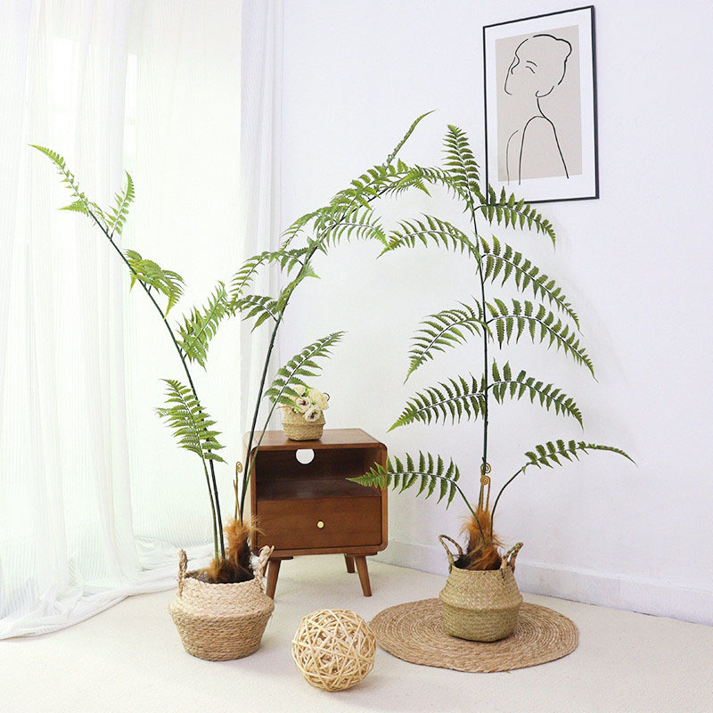 ソフト装飾造園シミュレーションヘリシウムシダ鉢植えシミュレーションゴールデンサルシダ屋内床置き装飾偽植物緑植物|undefined