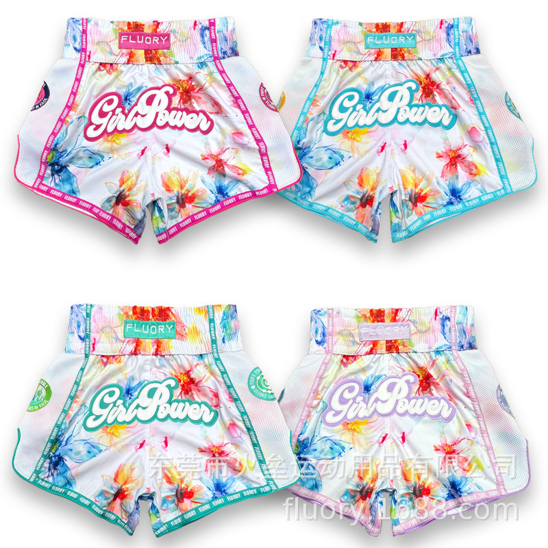 Fluory Muay Thai Shorts Sanda Fighting Boxing Training Shorts Adult Pants 2025 New Style
