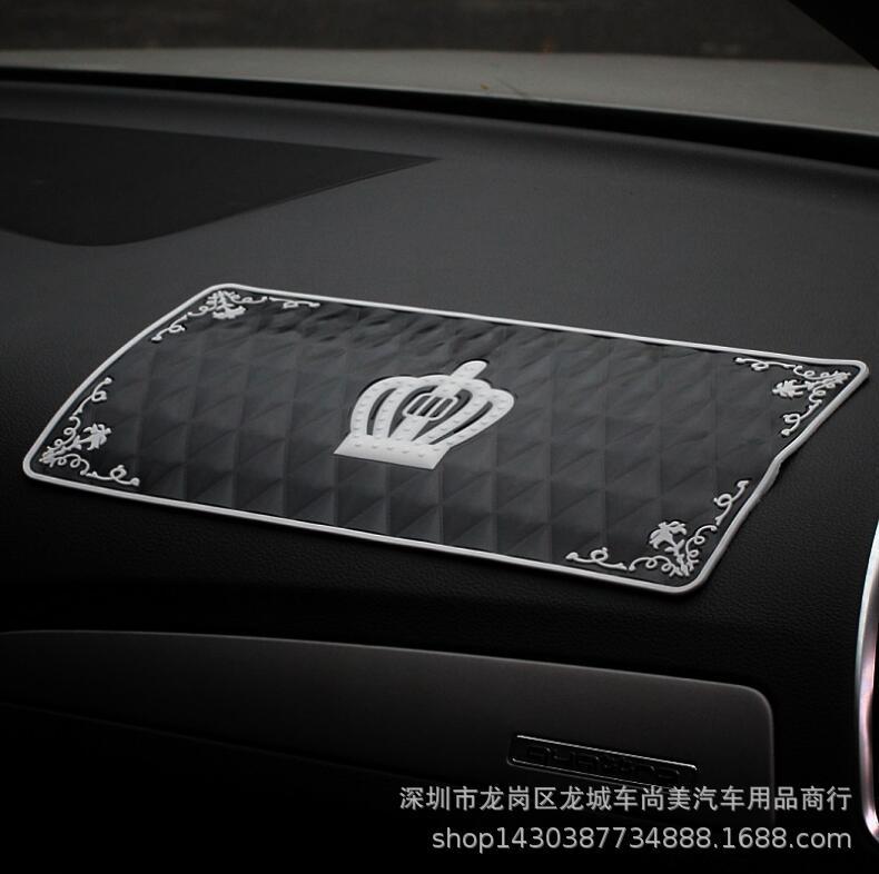 Car Anti-Slip Mat Large Crohn Crown Trendy Brand Rectangular Anti-Slip Mat Car Perfume Anti-Slip Mat Storage Mat