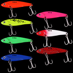 Zinc Composite Metal Dragon Tooth 3-18g Trembling Vibration VIB Iron Plate Long Range Hard Lure Road Bait Shiny Spinnerbait Lure for Largemouth Bass