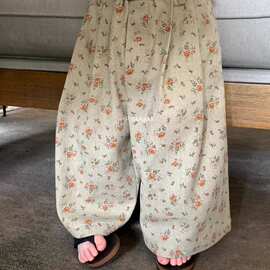 一只叁崽女童春季复古碎花牛仔裤阔腿裤宝宝洋气儿童宽松裤子长裤