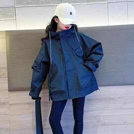 童装女孩休闲百搭上衣外套2025日系春秋防风冲锋衣中大童洋气风衣