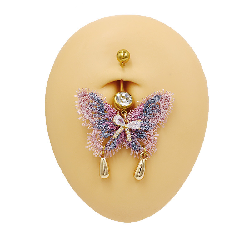Bunter Schmetterling Bauchnabelpiercing Modeschmuck Damen_voghion.com