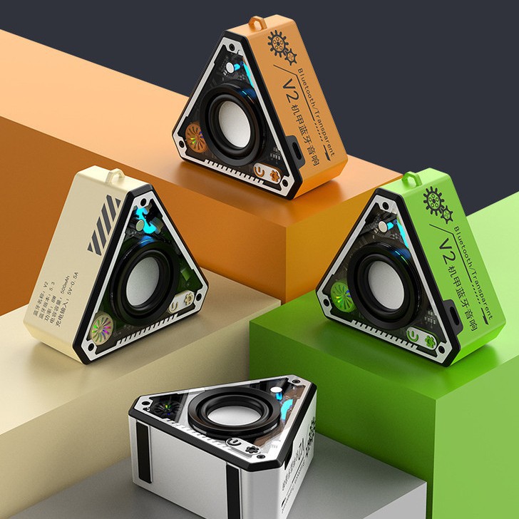 Customized V2 Bluetooth Speaker Cool Mecha Outdoor Wireless Bluetooth Audio Portable Subwoofer Hifi Surround Sound Effect