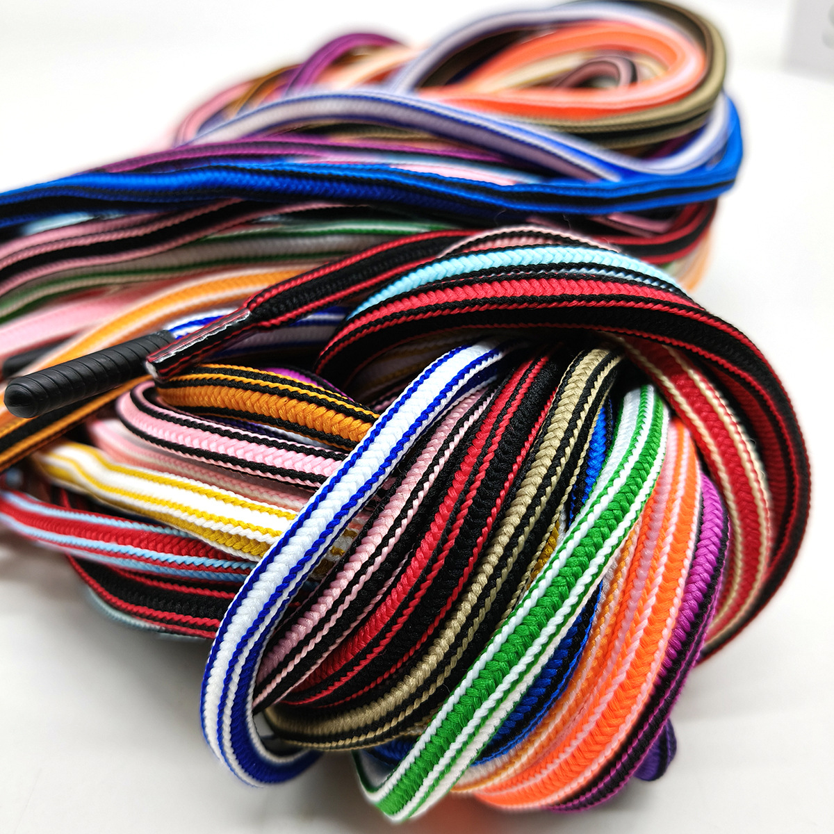 192 color 5mm poliéster bicolor cuadrado cuerdas de núcleo poliéster color poliéster algodón cuadrangular cuerdas de cintura de pantalones